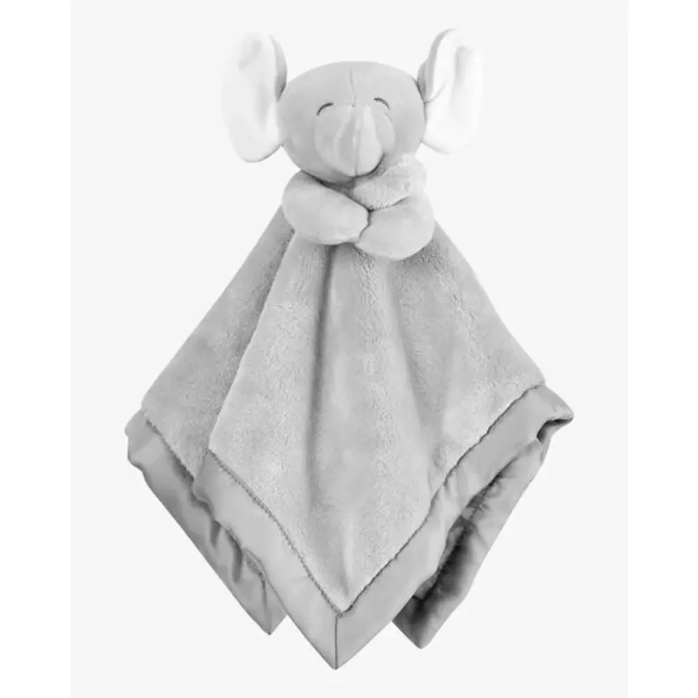 Carters Elephant Lovey Security Blanket Baby Safe Stitched Eyes Gray Nursery 14